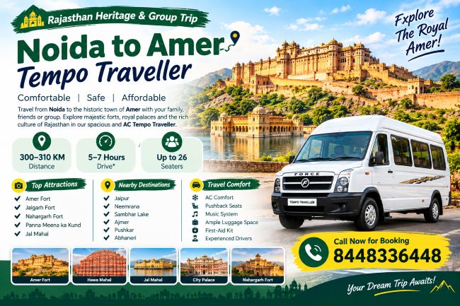 Noida to Amer Tempo Traveller