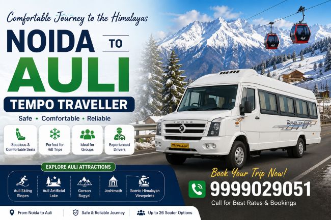 Noida to Auli Tempo Traveller