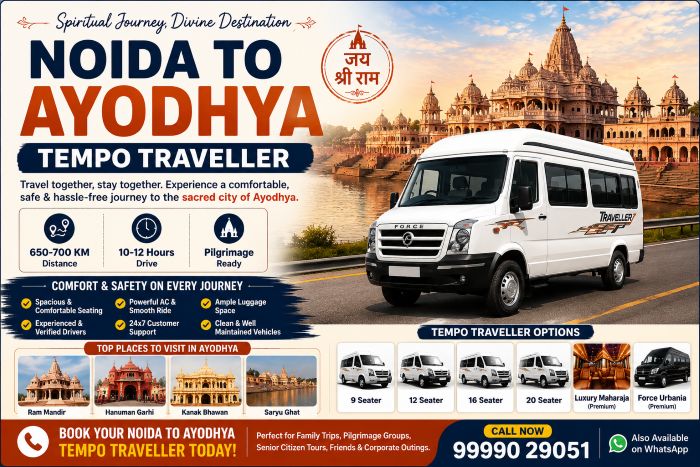 Noida to Ayodhya Tempo Traveller