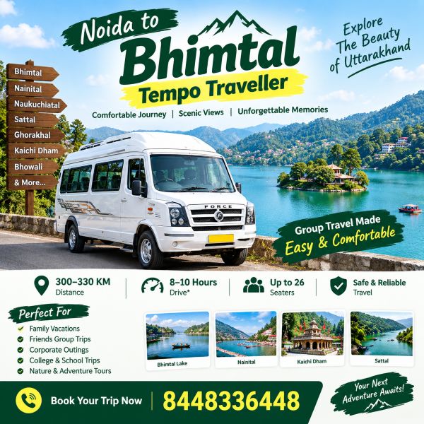 Noida to Bhimtal Tempo Traveller