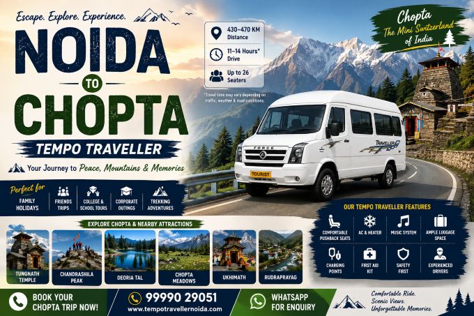 Noida to Chopta Tempo Traveller