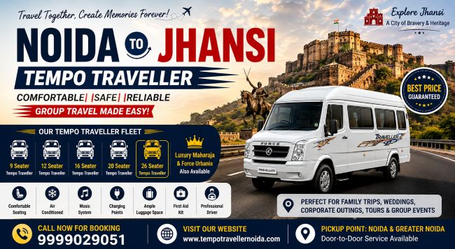 Noida to Jhansi Tempo Traveller