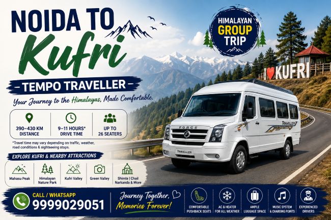Noida to Kufri Tempo Traveller