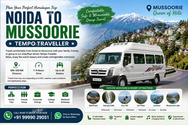 Noida to Mussoorie Tempo Traveller