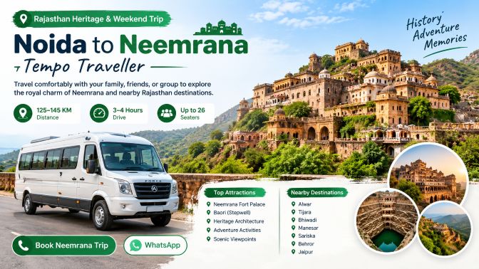 Noida to Neemrana Tempo Traveller