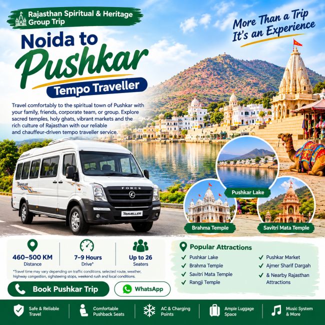 Noida to Pushkar Tempo Traveller